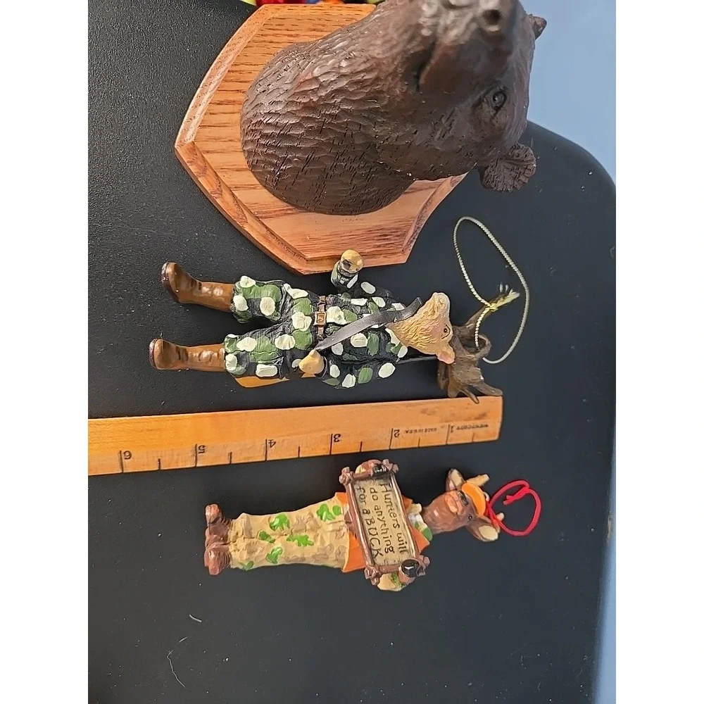 Christmas Ornaments‎ Hunter Hunting Deer Gun Rifle Buck Camo Set Of 3